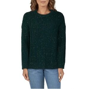 Naturals Reflections Women's Green Speckled Sweater Long Sleeve Mock Neck Size L